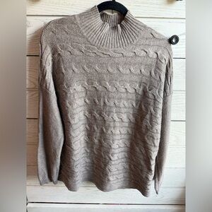 J. Jill Tan Ribbed Knit Sweater